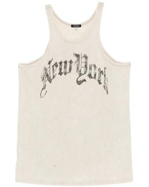 R13 New York Printed Tank Top - White
