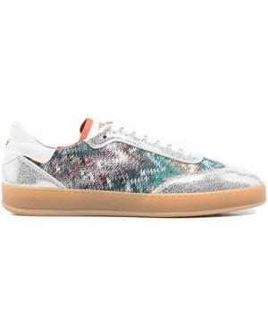 Missoni パターン レザースニーカー - ブルー