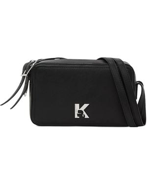 KARL LAGERFELD Logo-Plaque Cross Body Bag - Black