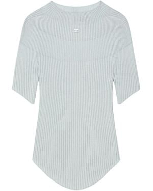 Courreges ショートスリーブ リブトップ - グレー