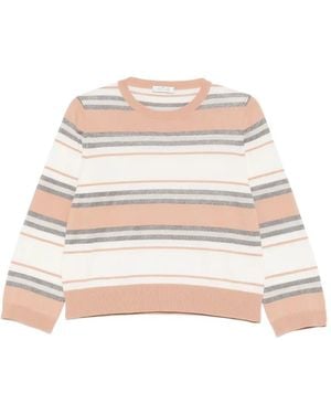 Panicale Striped Crew-Neck Top - White
