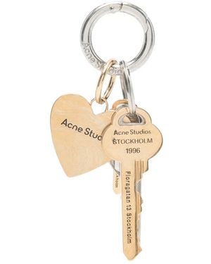 Acne Studios Heart-Charm Keyring - White