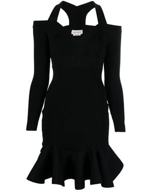 McQueen Off-Shoulder Mini Dress - Black