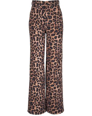 Veronica Beard Taylor Leopard-Print Jeans - Brown