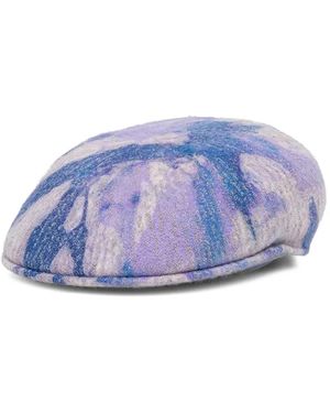 Kangol Abstract-Print Flat Cap - Blue