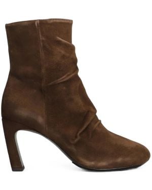 Ash Estelle Leather Ankle Boots - Brown