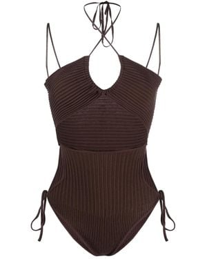 ANDREADAMO Gerippter Body - Braun