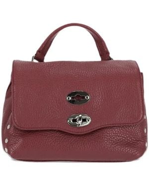 Zanellato Postina Stud-Embellished Leather Shoulder Bag - Purple