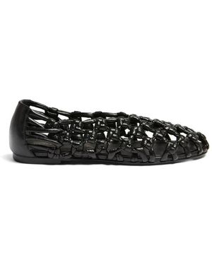 Liviana Conti Ballerines Olimpia En Cuir Tressé - Black