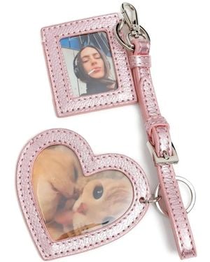 Pepa Salazar Heart-Square Charm - Pink