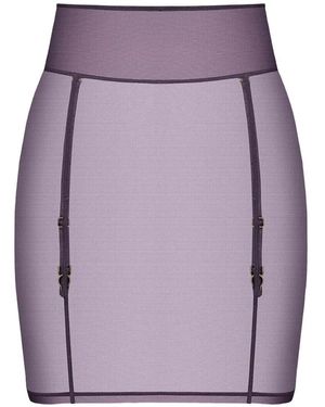 Maison Close L'Amoureuse Sheer-Mesh Garter Skirt - Purple