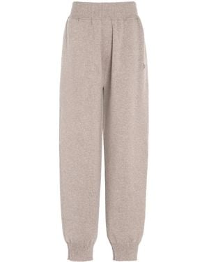 Barrie Elasticated Cashmere Pants - Natural