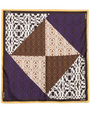 Max Mara Foulard À Imprimé Géométrique - Violet