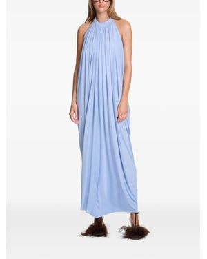 Axel 113 Thea Knotted-Back Halterneck Shift Maxi Dress - Blue