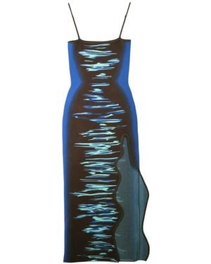 Ph5 Iris Wavy-Slit Maxi Dress - Blue