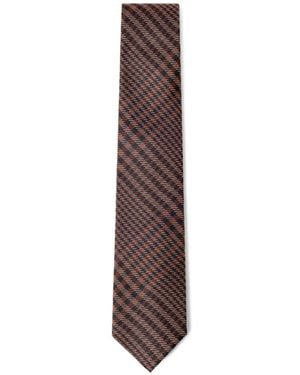 Hackett Prince Of Wales Silk Tie - Brown