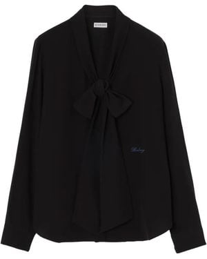 Burberry Silk Crepe De Chine Blouse - Black