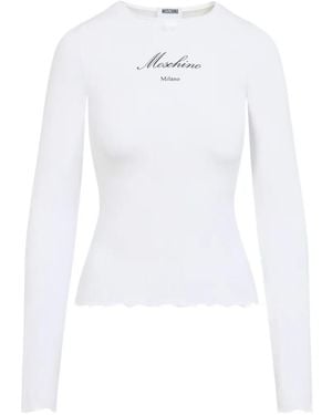Moschino Scalloped Long-Sleeve T-Shirt - White