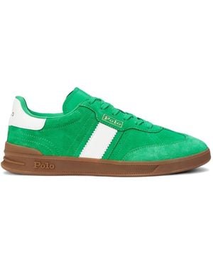 Polo Ralph Lauren Suede Striped Trainers - Green