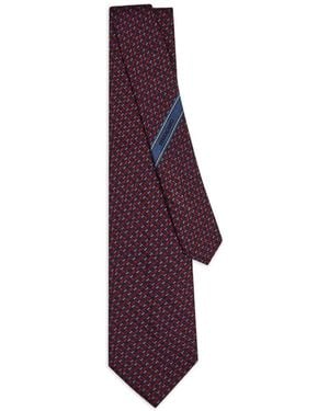 Ferragamo Gancini Silk Jacquard Tie - Purple