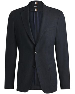 BOSS Blazer Con Motivo Spigato - Blu