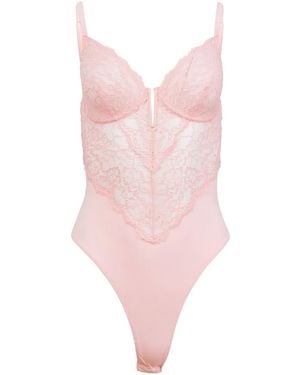 Fleur du Mal Bianca レース ボディスーツ - ピンク