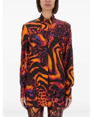 Versace Jeans Couture Hemd mit abstraktem Animal-Print - Rot