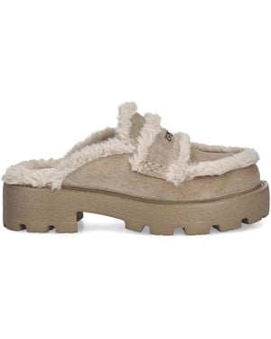 Guess 45Mm Yaneta Logo Faux-Fur Mules - Brown