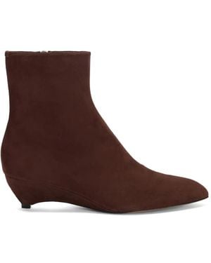 Jil Sander Pointed-Toe Wedge Ankle Boots - Brown
