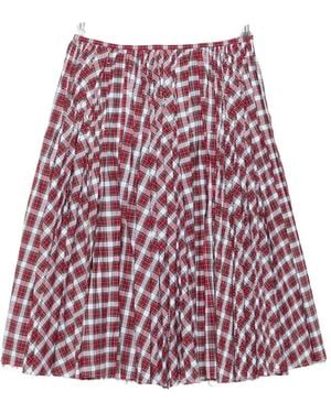 N°21 Check Pleated Skirt - Red