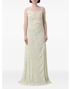 Mar De Margaritas Floral-Print Ruched Maxi Dress - White