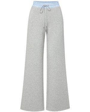 Veronica Beard Ernie Drawstring Flare Track Trousers - Grey