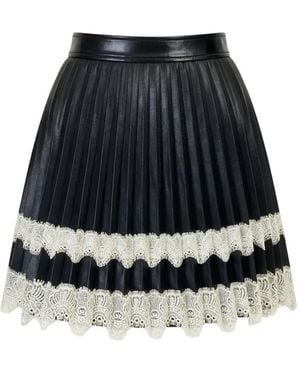 Cinq À Sept Laney Pleated Lace-Trim Mini Skirt - Black
