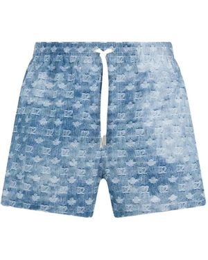 DSquared² Logo-Monogram Swim Shorts - Blue