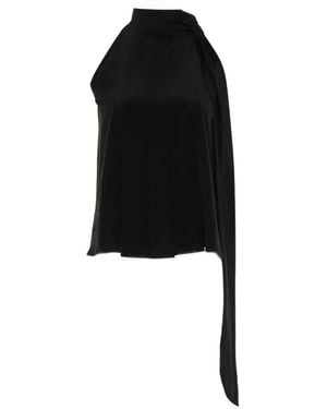 Max Mara Sleeveless Crepe De Chine Top - Black