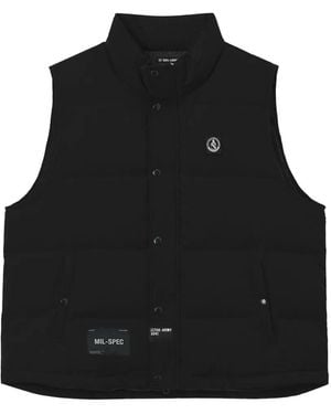 Izzue Padded Logo-Patch Gilet - Black