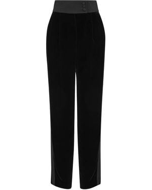 Giorgio Armani Velvet-Finish Trousers - Black