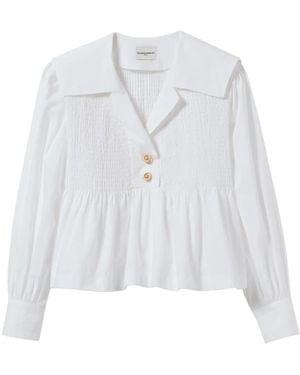 Claudie Pierlot Blusa Con Peplum - Bianco