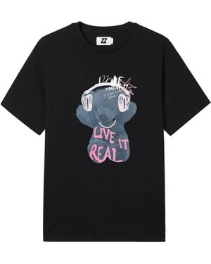 Izzue Graphic-Print T-Shirt - Black