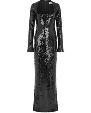 16Arlington Abito Da Sera Sesia Lungo E Slim Con Paillettes - Nero