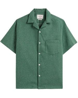 Portuguese Flannel Polka-Dot Camp-Collar Shirt - Green