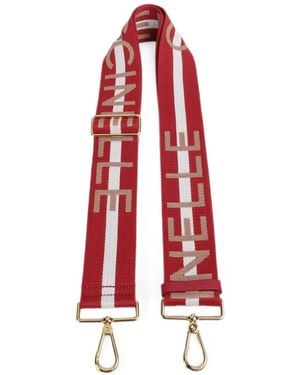 Coccinelle Correa De Bolso Nastro Signature Con Logo En Jacquard - Rojo