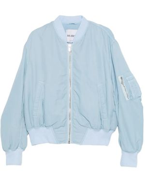 The Attico "Anja" Zip-Up Bomber Jacket - Blue