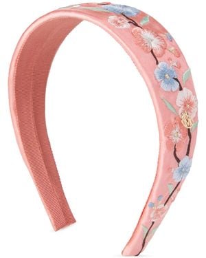 Maison Michel Miwa Floral-Print Headband - Red