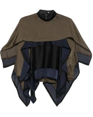 Sacai Layered Semi-Sheer Blouse - Black