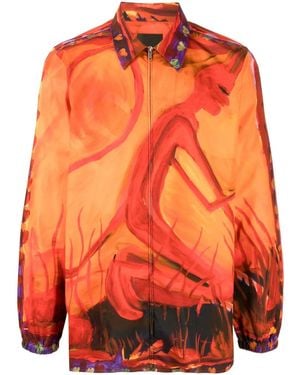Givenchy Graphic-Print Button-Up Shirt - Orange