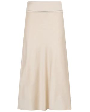 Peserico Long Sand-Colored Skirt That Offers Comfort And Style - Natural