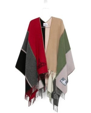 Vivienne Westwood Orb-Print Blanket Poncho - Red
