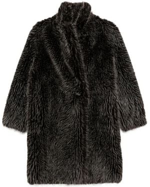VALENTINI 1972 Funnel-neck Coat - ブラック