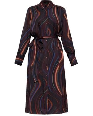 Paul Smith Striped Belted Maxi Dress - Black